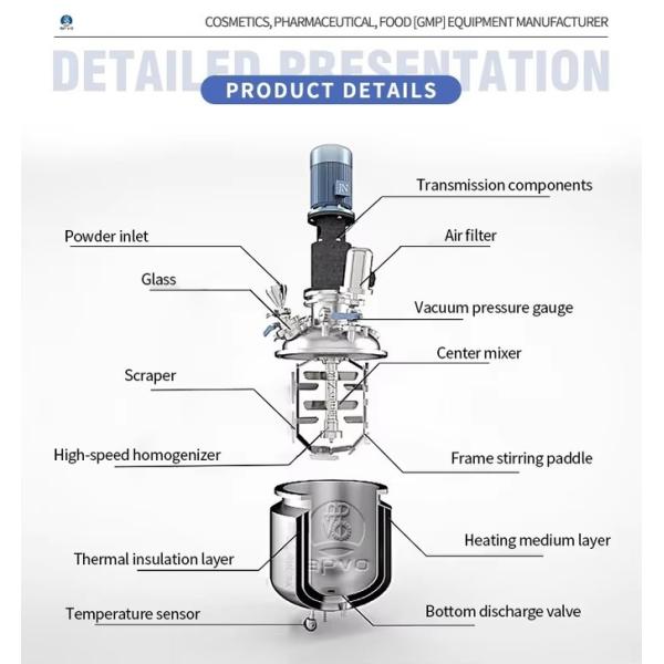 Vacuum Homogenizing Emulsifying Mixer Industrial Big Mayonnaise Making Machine