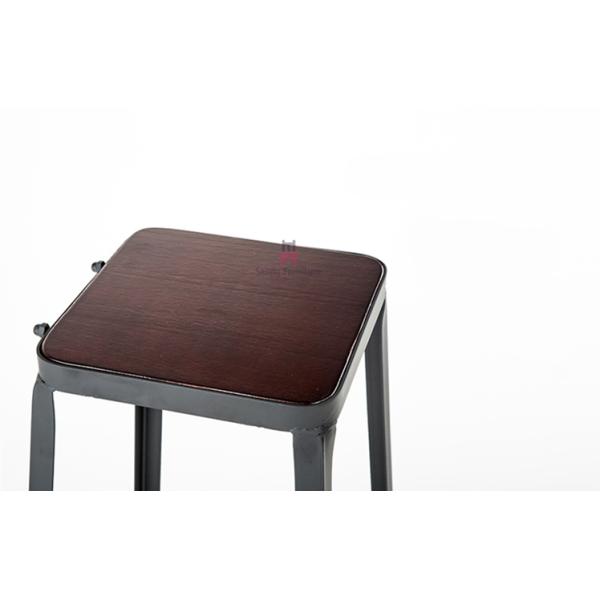 Indoor Industrial High Back Bar Stools With Solid Wood Frame / Removable Backrest