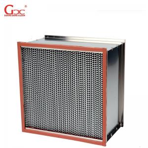 China 250m3/H 400degree H14 High Temperature Hepa Filter With Baffle Plate on sale