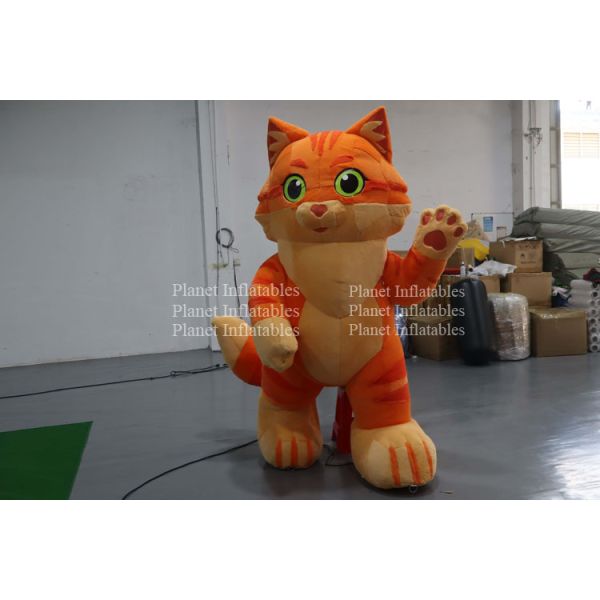 Giant Custom Plush Advertising Orange Lucky Inflatable Cat for Decoration