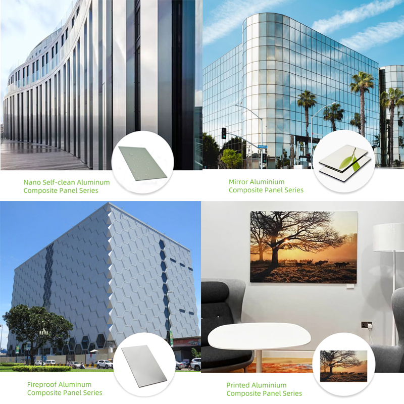 Black 1220 X 2440 Mirror Aluminium Composite Panel PVDF Coating Fire Retardant Acp Sheets