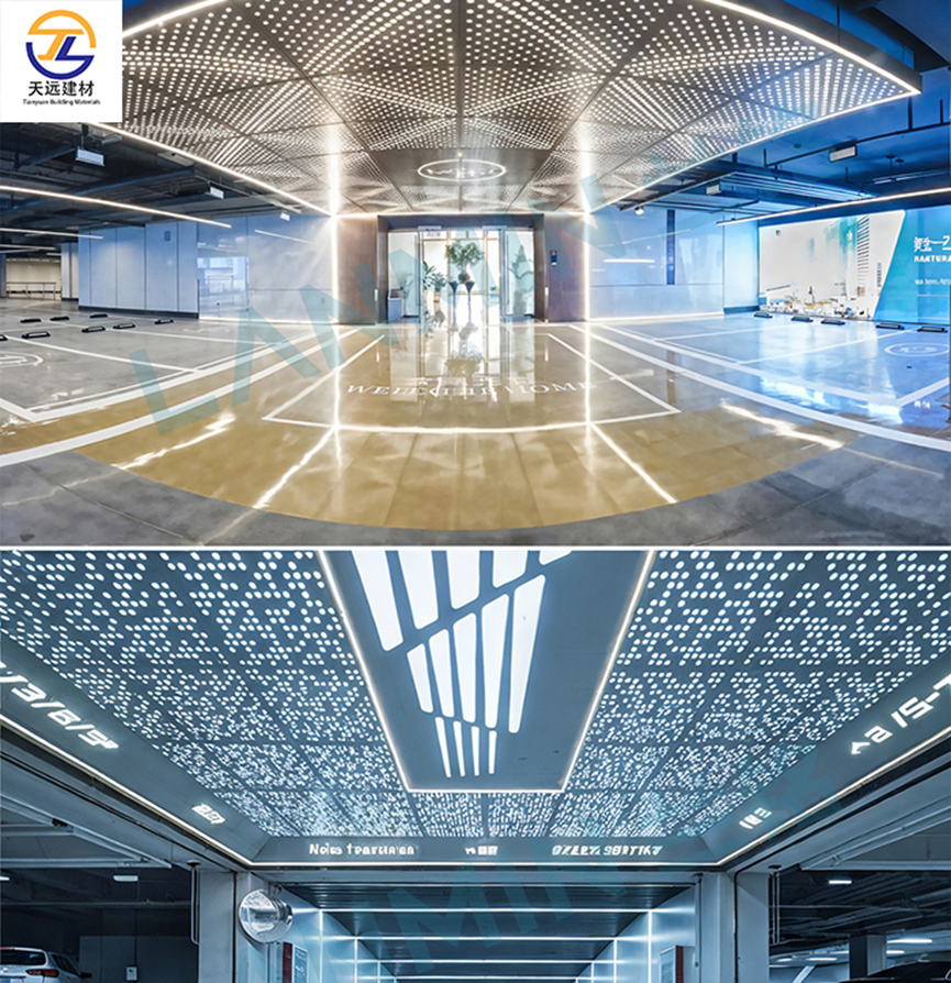 2.0-2.5mm Carved Aluminum Panels (Rose Gold/Wood Grain Finish) for Ceilings