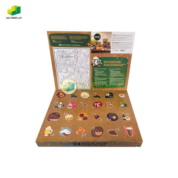 350g Double Copper Advent Calendar Display Box For Capsule Coffee