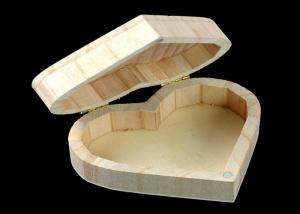 Buy cheap Cover Top Heart Shaped Wooden Box , Wooden Crate Gift Box For Rings Wedding Gift product