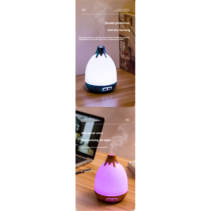 Diffuser Machine Premium Ultrasonic Volcano Aromatherapy Diffuser LED Air Purifying Fragrance Sprayer