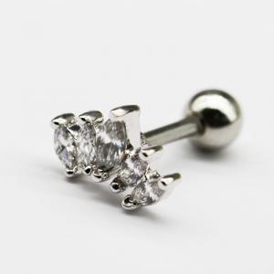 Buy cheap Zircon Gems Ear Piercing Jewellery 1.2mm 16G Silver Cartilage Stud product