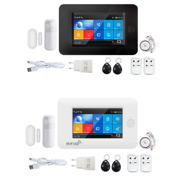 433Mhz WIFI GSM Alarm System 1900mHA Smart Alarm Sensor Touch Screen