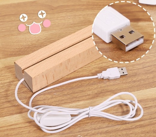 Fast Delivery LED acrylic light up stand With Wooden Base NIght Lamp Decoration