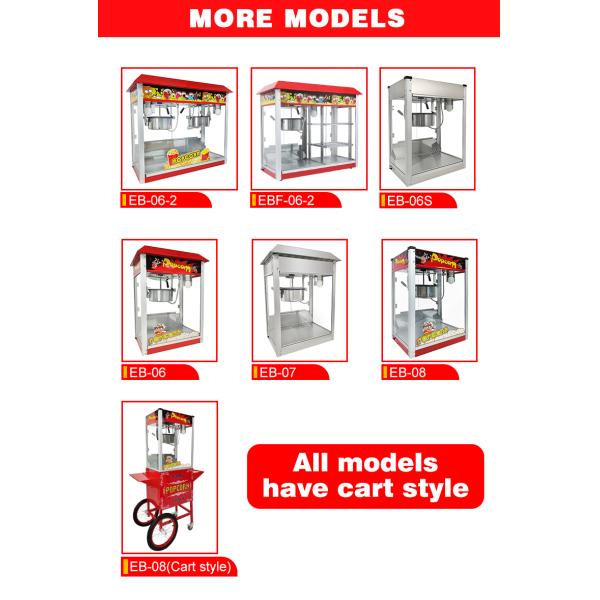 Red Industrial Commercial Popcorn Machine for Cinema Electric Automatic Popcorn Maker