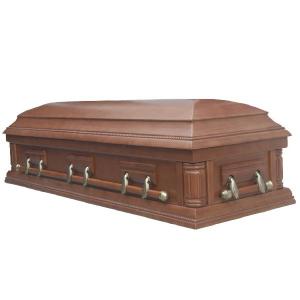 China CIQ Standard Funeral Coffins And Caskets SA04  / MDF Coffin With Glass on sale