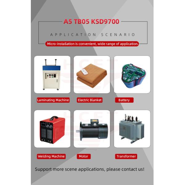 Temperature Control KSD Thermal Switch 9700 250V 10A Customizable