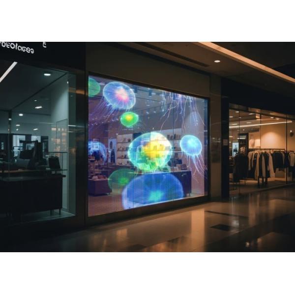 Flexible Ultra Transparent Film P10 Led Screen Indoor Full Color High Transparency Glass Video Display