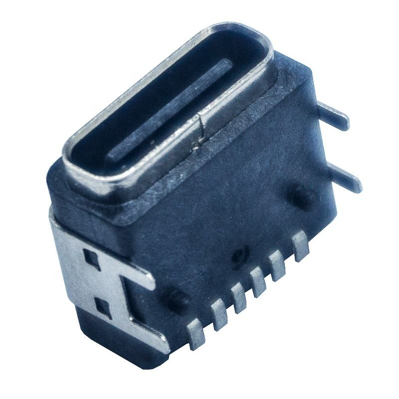 Waterproof Panel Mount PCB 6 Pin Female USB Type C Connector