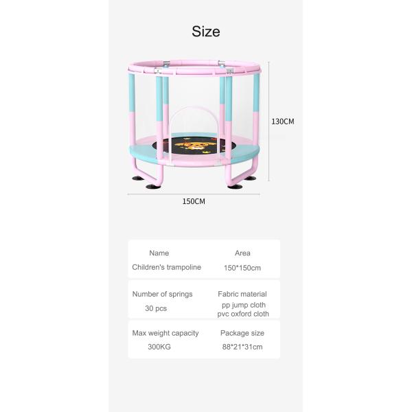 Kids Indoor Bungee Trampoline With 55in Protective Net
