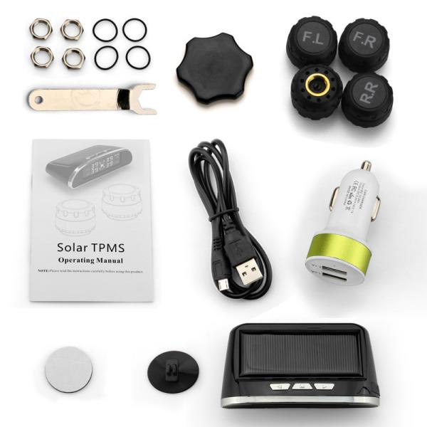 New Product Solar Power External Car TPMS DIY Installation Wireless Transmission With Display Pressure and Temperature