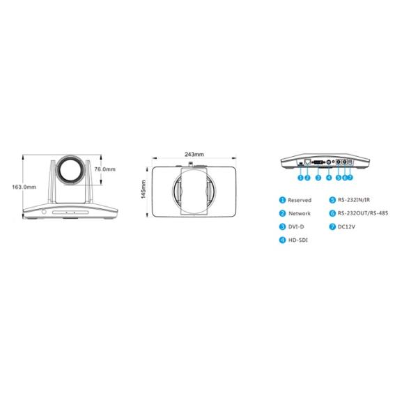 2.14MP 20X Optical Zoom 1080P DVI & SDI IP Video Conference PTZ Camera For Meeting Room