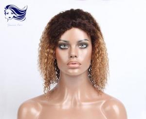 Buy cheap Curly Human Hair Front Lace Wigs Short Human Hair Wigs Ombre Color product