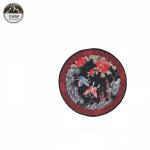 Round Shape Iron On Embroidered Patches With Beautiful Flower / Butterflies