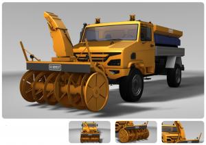 Buy cheap 750km Transport Semi Trailer Snow Sweeper Vehicle Telescopic Shock Absorber product