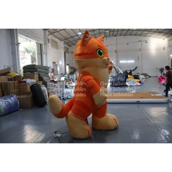 Giant Custom Plush Advertising Orange Lucky Inflatable Cat for Decoration