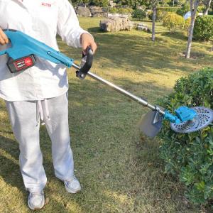 China Garden Electric Grass Brush Cutter Portable Grass Trimmer 800W 255MM on sale