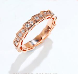 Buy cheap Serpenti Viper 18K Gold Diamond Rings 3.5g 18K Rose Gold Wedding Band product