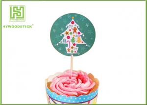 Buy cheap Holiday Chocolate Cake Decoration Toppers Christmas Cupcake Picks CMYK Colors product