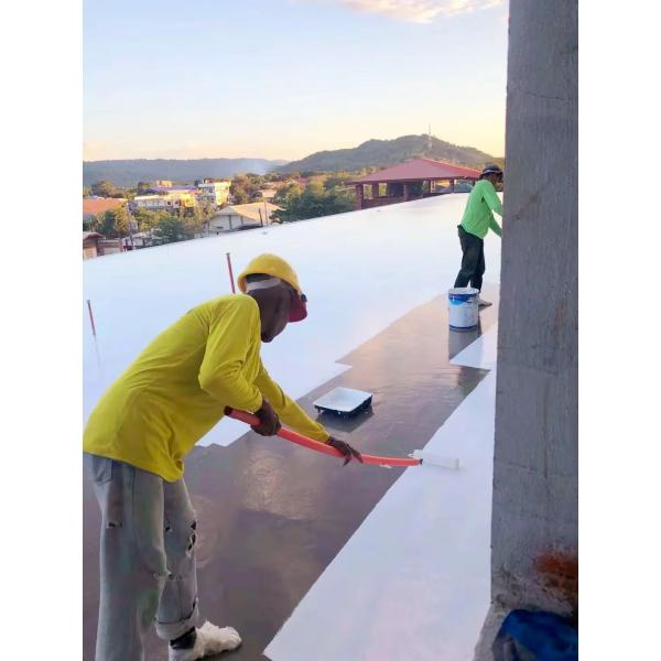 Blue Polyurethane Waterproof Coating for bldg basements, easy constr., sprayable.