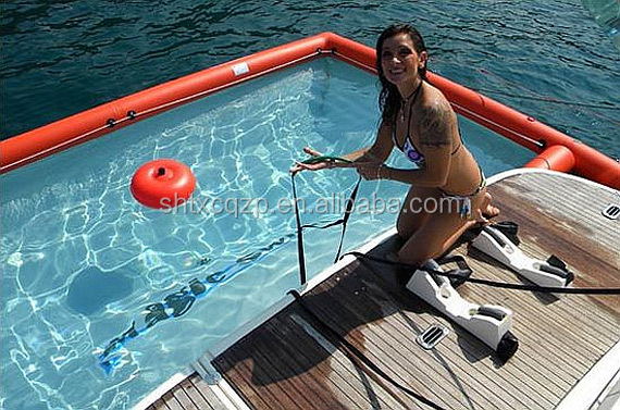 Portable Inflatable Floating Pool with Protective Net Easy Setup for Sea Camping Yacht Outdoor Recreation