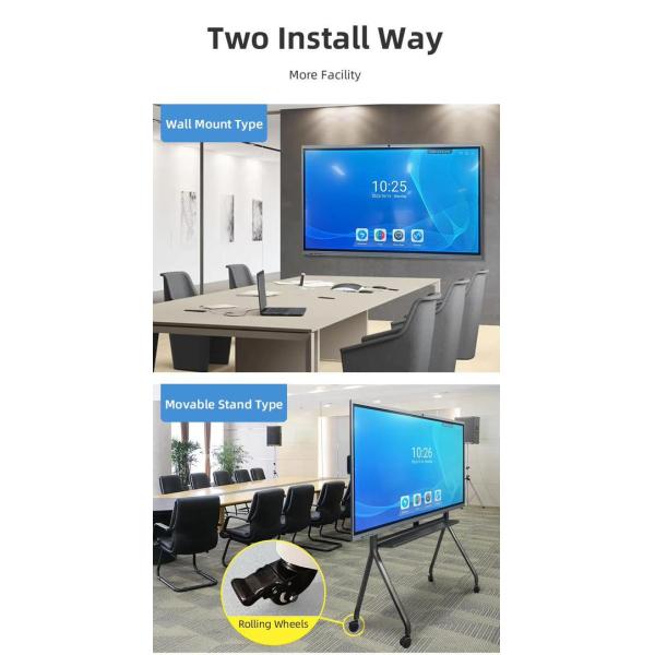 55 Inch 4K Screen Panel Interactive Touch Screen Whiteboard with Windows System for Smart Classroom Display