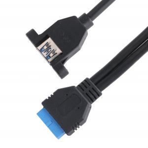 Buy cheap USB 3.0 Front Panel Motherboard 19/20 Pin Cable To USB Female Splitter Adapter Extension Connector product