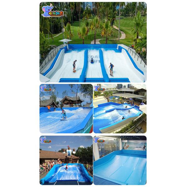 Interactive Water Sports Flowrider Double Wave Simulator Machine 25T ODM