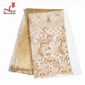 Buy cheap Colorful Beaded Embroidered Lace Fabric For Indian Sarees OEM ODM product