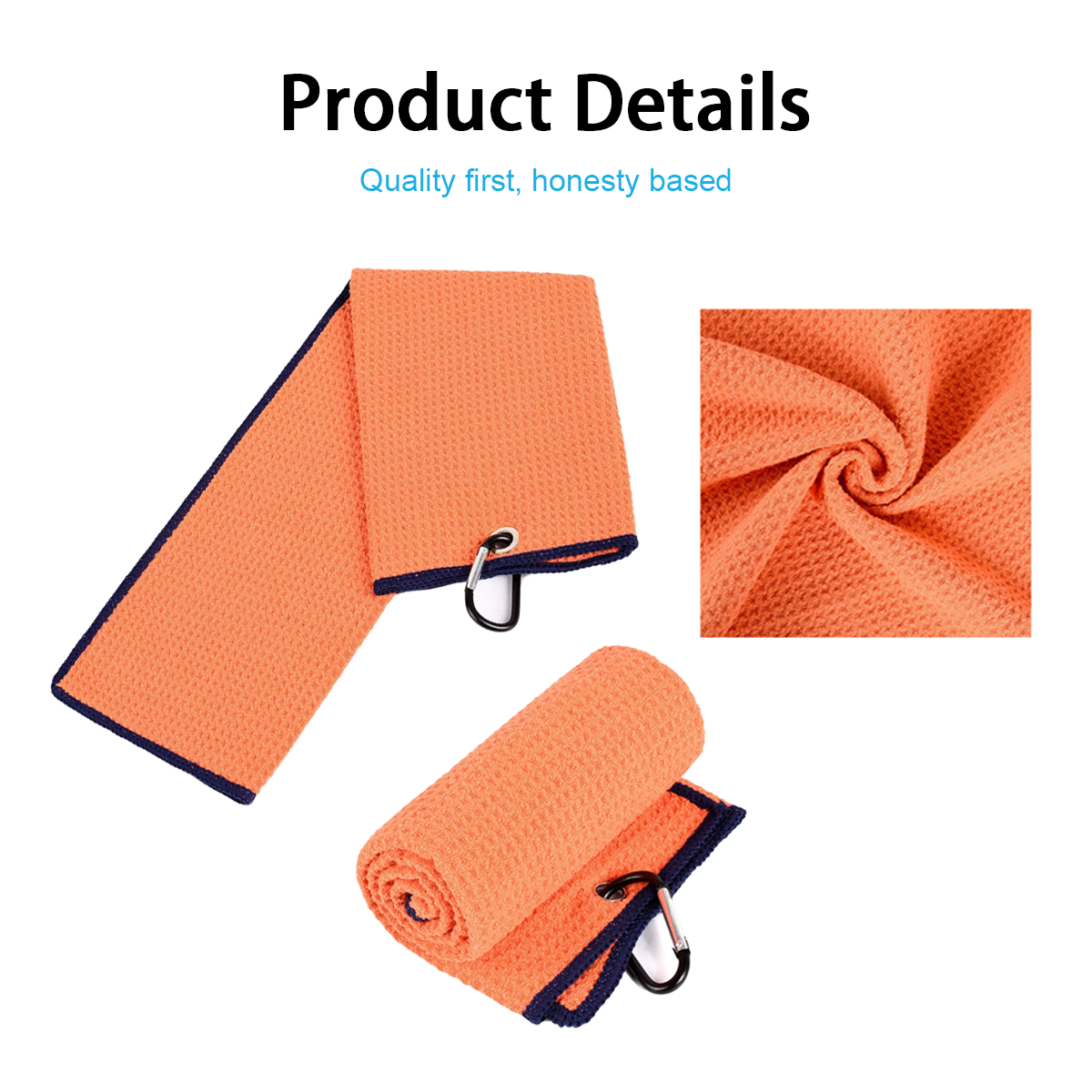 Microfiber Sublimation Custom Waffle Golf Towel For Golf Ball Cleaning