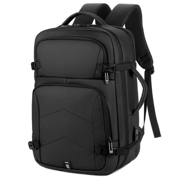 Men 17.3 Inch Water Resistant Laptop Backpack BSCI Black Nylon Laptop Backpack