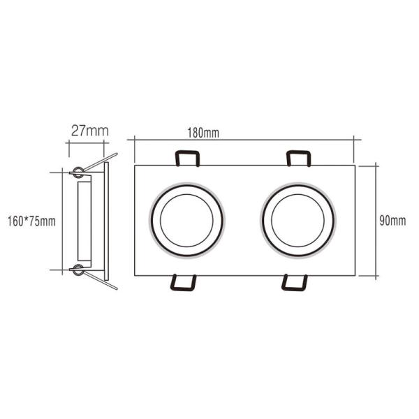 Scratch Resistant FCC IP44 Ceiling Spotlight Recessed Lighting Trim