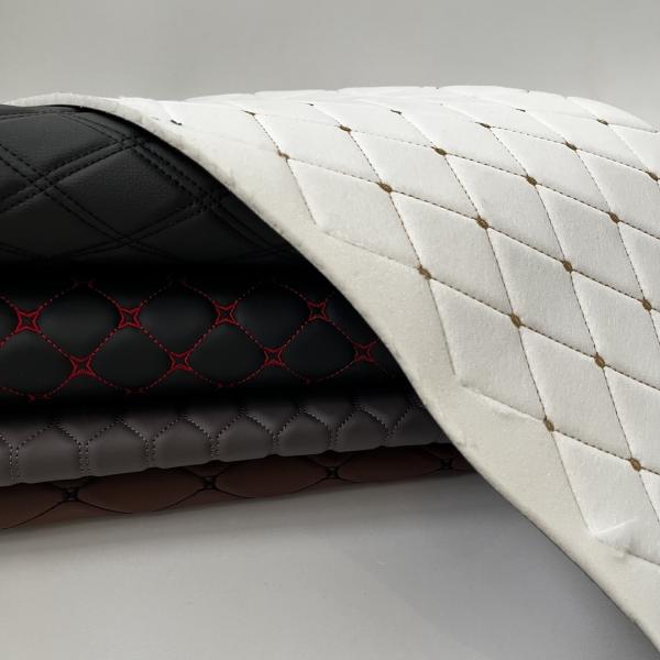 Dustproof Non Slip Embroidery PVC Leather For Upholstery / Sofa Making