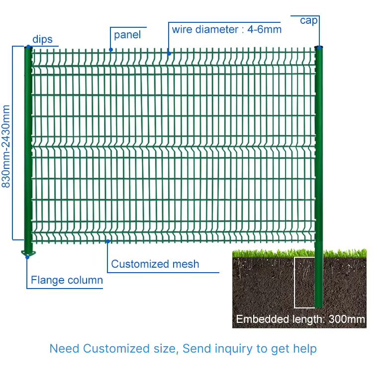 High Security Airport 50mmx200mm aoa fence Pvc Fence Panels And Posts