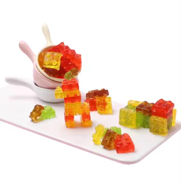 HACCP/BRC Certificate 3D 4D Gummies Building Block Jelly Gummy Cube Candy
