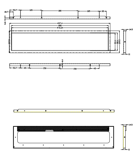 Transmissive 19.1 Inch Bar Type TFT LCD Panel With 700nits Brightness