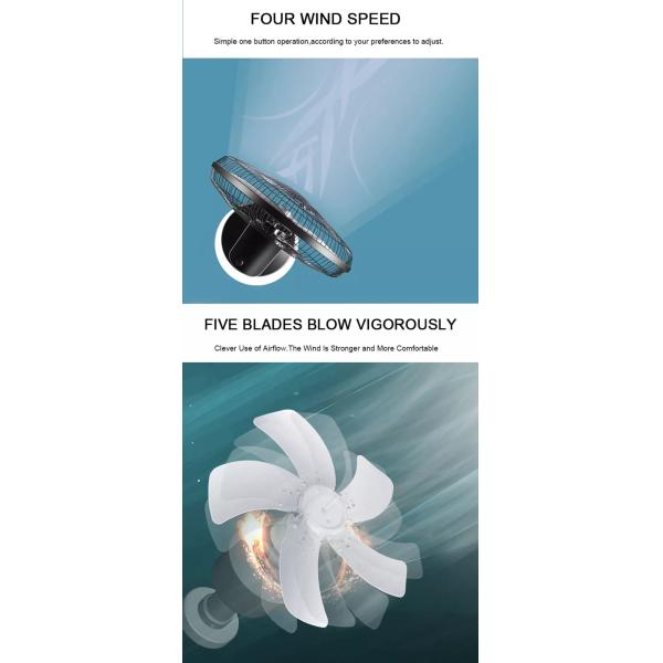 16 Inch AC DC Rechargeable Solar Fan Wireless Powered With Battery Remote Control