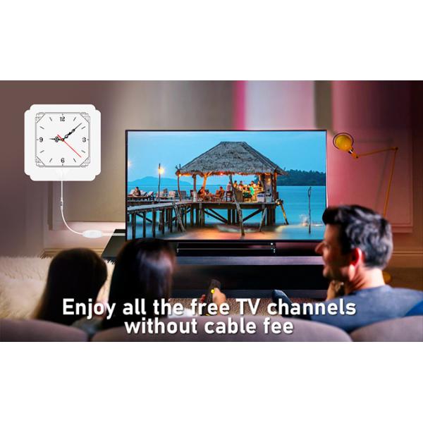 150 Miles Range Support 4K 1080p Indoor Amplifier HDTV Digital Solid Color White Square Clock Antenna