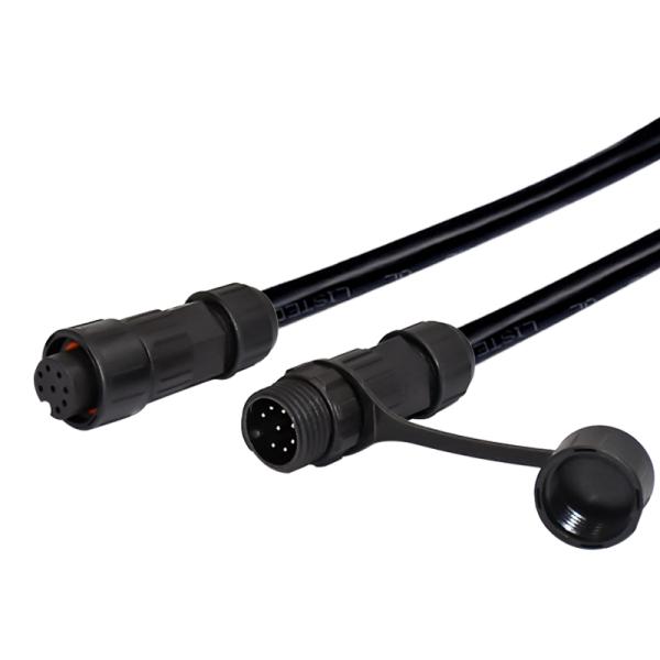 Waterproof Plastic LED Light Cable Connector Overmolded With Male / Female Plug Socket