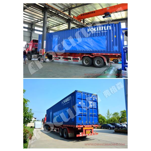 R22 / R404A / R507 Refrigerant 10 Tons Containerized Direct Cooling Block Ice Machine