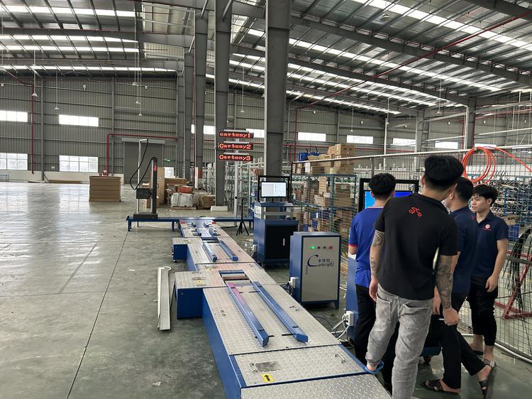 Cartesykj deliver to VN 2-wheeled Motorcycles Centralized Testing Line Include Brake Force Axle Load Speedometer Clamping Wheel Alignment Headlight