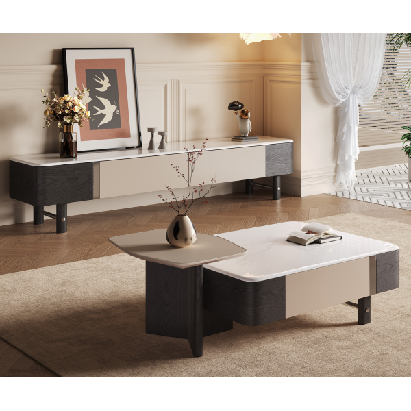 Rock Panel Modern Luxury TV Cabinet 2000*400*420mm ‌Environmentally Friendly