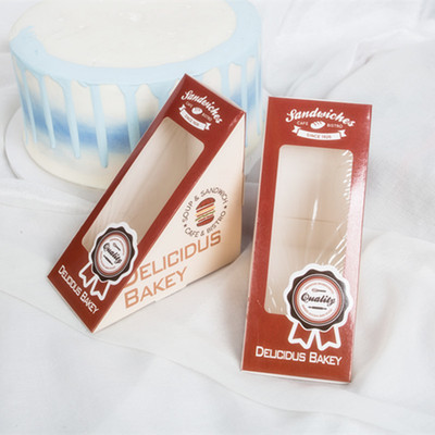 Triangle Wedge Kraft Paper Takeaway Sandwich Boxes With Window