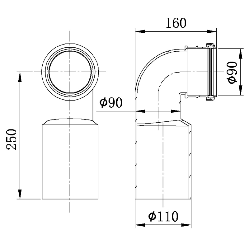 Bathroom toilet accessories, concealed cistern, flush wall-mounted sewage pipe, toilet bend pipe, inlet pipe