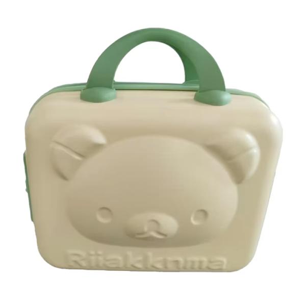 Green ABS Portable Lightweight Professional Makeup Storage Box Cartoon Cosmetic Organizer Wholesome Holographic Travel Makeup Organizer