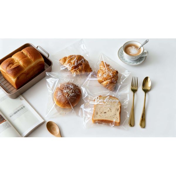 Custom Flat Opp Plastic Bread Transparent Clear Food Packing Bag
